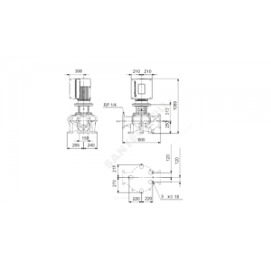 Насос ин-лайн с сухим ротором TPE 150-155/4-S-A-F-A-BAQE PN16 3х380-480В/50 Гц c датчиком перепада давления Grundfos 98908278