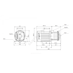 Насос многоступенчатый горизонтальный CM-A 3-2 AQQV PN10 1x220-240В/50 Гц Grundfos 97516597