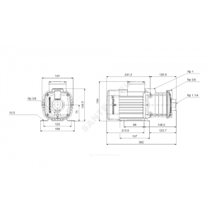 Насос многоступенчатый горизонтальный CM-A 5-4 AVBE PN10 3х220-240/380-415В/50 Гц Grundfos 96806831