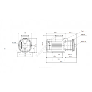 Насос многоступенчатый горизонтальный CM-A 5-7 AVBE PN10 1x220-240В/50 Гц Grundfos 96806814