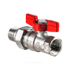 Кран шаровой латунь хром R259D Ду 32 Ру35 ВР/"американка" бабочка Giacomini R259X009