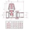 Клапан запорный для радиатора 815 Ду 15 Ру10 ВР прямой Icma 82815AD06