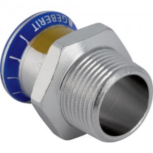 Муфта сталь нерж Дн 15х1/2" пресс/НР для газоснабжения Mapress Geberit 34066