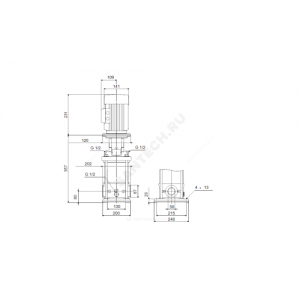 Насос многоступенчатый вертикальный CRN10-02 A-CA-G-E-HQQE PN25 3х220-240/380-415В/50 Гц Grundfos 96501073