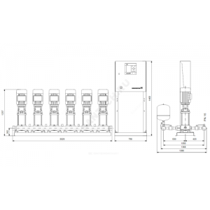 Установка повышения давления Hydro MPC-E 6 CRE45-2-2 Grundfos 99208361