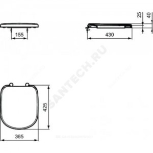 Сиденье для унитаза TEMPO дюропласт Ideal Standard T679201