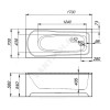 Ванна акриловая Europa 170х70 без ножек DOMANI-Spa DS02Eu17070-385