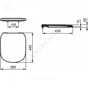 Сиденье для унитаза TESI дюропласт микролифт Ideal Standard T352901.