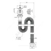 Сифон для умывальника/мойки гофрированный 1 1/2"x40 с переходником на 50мм L=1000мм выпуск с нержавеющей решёткой D=70мм Орио АС-3011