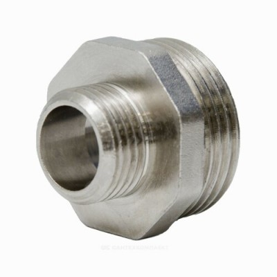 Ниппель латунь никель переходной Ду 20х15 (3/4"х1/2") НР LD LD.67.503.2015