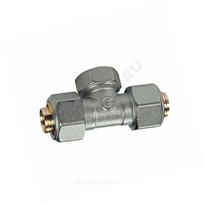 Тройник МП латунь хром обжим Дн 16х1/2"х16 ВР R566AM Giacomini R569MX048