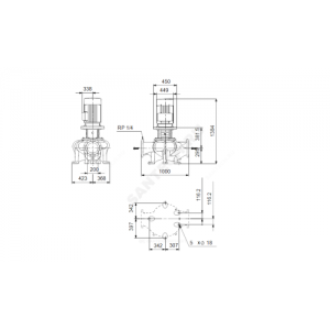 Насос ин-лайн с сухим ротором TP 200-360/4-A-F-A-BQQE PN16 3х380-420/660-725В/50 Гц Grundfos 96306169