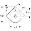 Умывальник угловой подвесной Renova Compact 45 белый Geberit 276132000