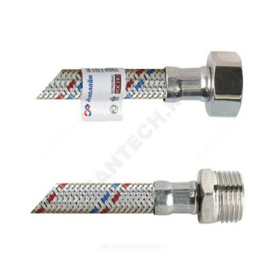 Подводка гибкая для воды нержавеющая оплетка 1/2" г-ш L=0,6 м AQUALINE 01429