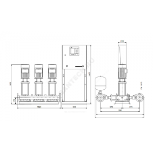 Установка повышения давления Hydro MPC-E 3 CRE 32-5-2 Grundfos 98439486