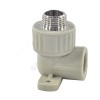 Угольник PP-R комбинированный серый НР Дн 25х1/2" с креплением VALFEX 10121025Г