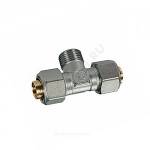 Тройник МП латунь обжим Дн 16х1/2" НР R568AM Giacomini R568MX048