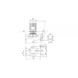 Насос ин-лайн с сухим ротором TP 300-220/4-A-F-Y-BAQE PN16 3х380-415В/50 Гц Grundfos 99087538