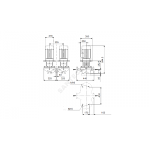 Насос ин-лайн с сухим ротором TPD 40-630/2-A-F-B-BAQE PN16 сдвоенный 3х380-415/660-690В/50 Гц Grundfos 98743217