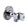 Кран шаровой латунный бытовой хром угловой 1043 G1/2" Ру10 НР редуцированный бабочка Aquasfera 1043-02