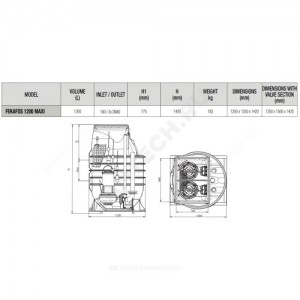 Ёмкость для КНС FEKAFOS1200MAXI-DN80 1200 л DAB 60184843