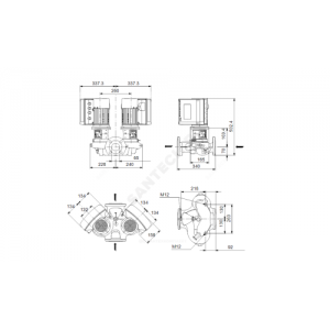 Насос ин-лайн с сухим ротором TPE2 D 65-60-N-A-F-A-BQQE PN6/10 сдвоенный 3х380-500В/50 Гц Grundfos 98438143