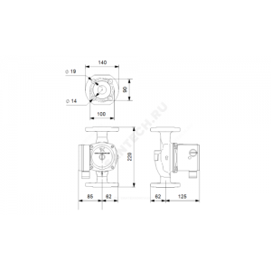 Насос циркуляционный с мокрым ротором UPS 32-80 F PN6/10 1х230В/50 Гц Grundfos 95906458