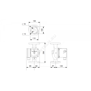 Насос циркуляционный с мокрым ротором UPS 40-80 F PN6/10 1х230В/50 Гц Grundfos 95906462