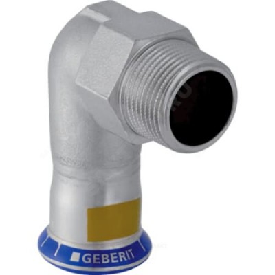 Угольник сталь нерж 90гр Дн 28х3/4" пресс/НР для газоснабжения Mapress Geberit 34154