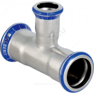 Тройник переходной сталь нерж Дн 108х42х108 пресс Mapress Geberit 31247