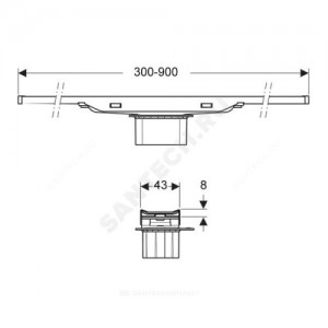 Дренажный канал CleanLine20 L=30-130см Geberit 154.451.00.1