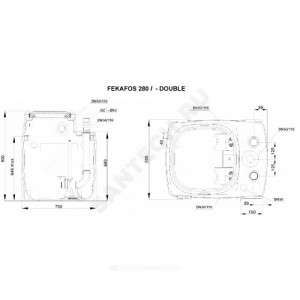 Ёмкость для КНС FEKAFOS DOUBLE 280 л 2" DAB 60163426