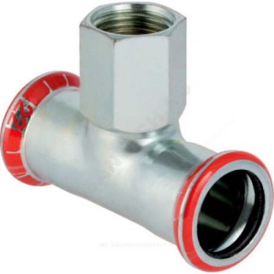 Тройник сталь углеродистая Дн 76,1х3/4"х76,1 пресс/ВР Mapress Geberit 21326