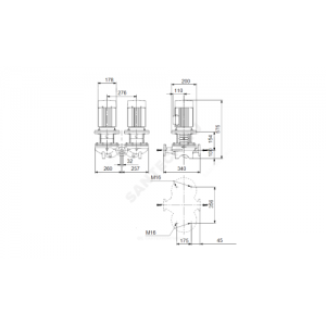 Насос ин-лайн с сухим ротором TPD 32-320/2 A-F-A-BQQE PN16 сдвоенный 3х380-415В/50 Гц Grundfos 96086801