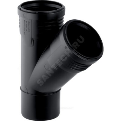 Тройник PP-MD бесшумный Silent-PP Дн 90х75х45гр б/нап в/к Geberit 390.433.14.1