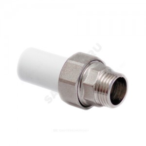 Муфта трубная PP-R комбинированная разъемная белая НР Дн 20х3/4" Ру25 VALFEX 10158120