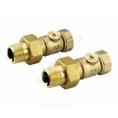 Комплект присоединительный с шаровыми кранами (3/4") Ду 20 к МТС ВР/НР Danfoss 003Z1028