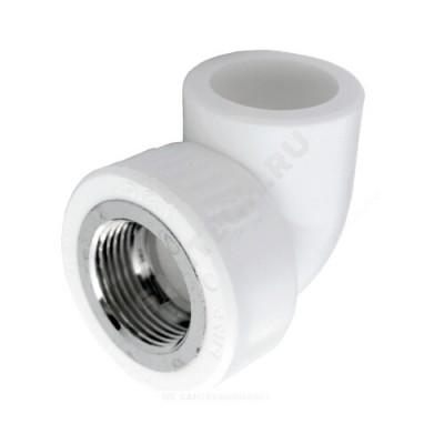 Угольник PP-R комбинированный белый ВР Дн 25х1/2" RTP (РосТурПласт) 10792