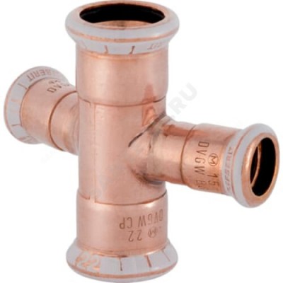 Крестовина медь 30гр Дн 28 пресс Mapress Geberit 61409