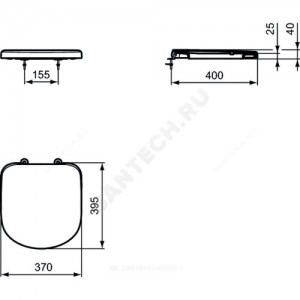 Сиденье для унитаза TEMPO дюропласт с короткой проекцией Ideal Standard T679901