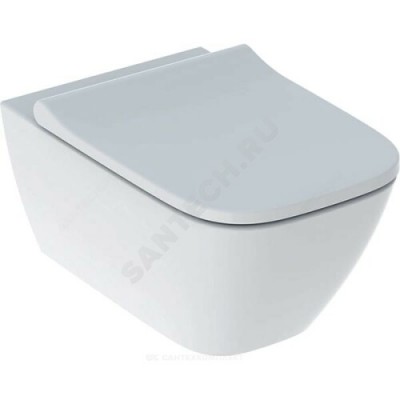 Унитаз подвесной Smyle Square горизонт/выпуск дюропласт Soft close Geberit 500.683.00.2