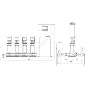 Установка повышения давления Hydro MPC-E 4 CRE10-3 Grundfos 98423330