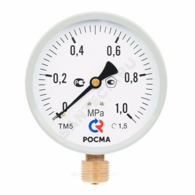 Манометр ТМ-510Р.00 (М2) радиальный Дк100мм 0-1,0 МПа М20х1,5 Росма 00000010514
