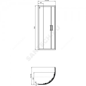 Ограждение душевое CONNECT 2 Corner Quadrant 800х800 мм Ideal Standard K9250V3 .