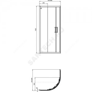 Ограждение душевое CONNECT 2 Corner Quadrant 900х900 мм Ideal Standard K9251V3 .