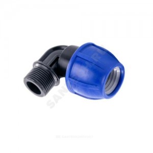 Отвод компрессионный ПЭ НР Дн 63х1 1/2"х90гр Ру10 RTP (РосТурПласт) 21782