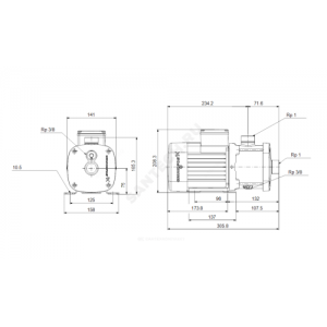 Насос многоступенчатый горизонтальный CM-G 1-3 AQQE PN16 1x220-240В/50 Гц Grundfos 97516636