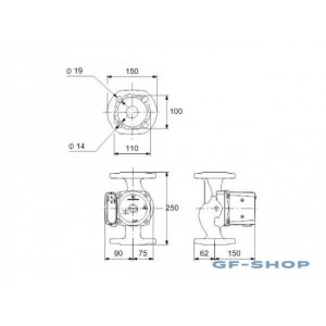 Насос циркуляционный Grundfos UPS 40-100 F 250