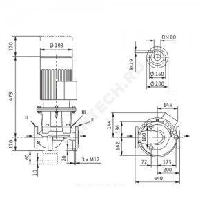 Насос ин-лайн с сухим ротором IL 40/140-0,25/4 PN16 3х400В/50 Гц Wilo 2786162