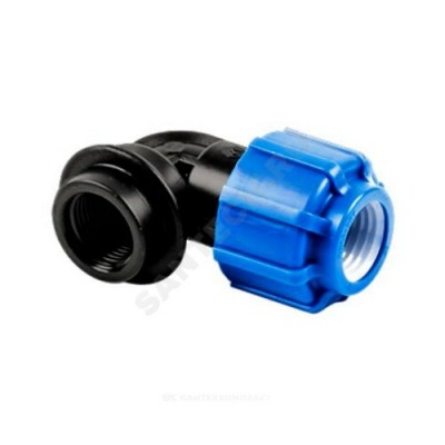 Отвод компрессионный ПЭ ВР Дн 63х1 1/2"х90гр 1010349